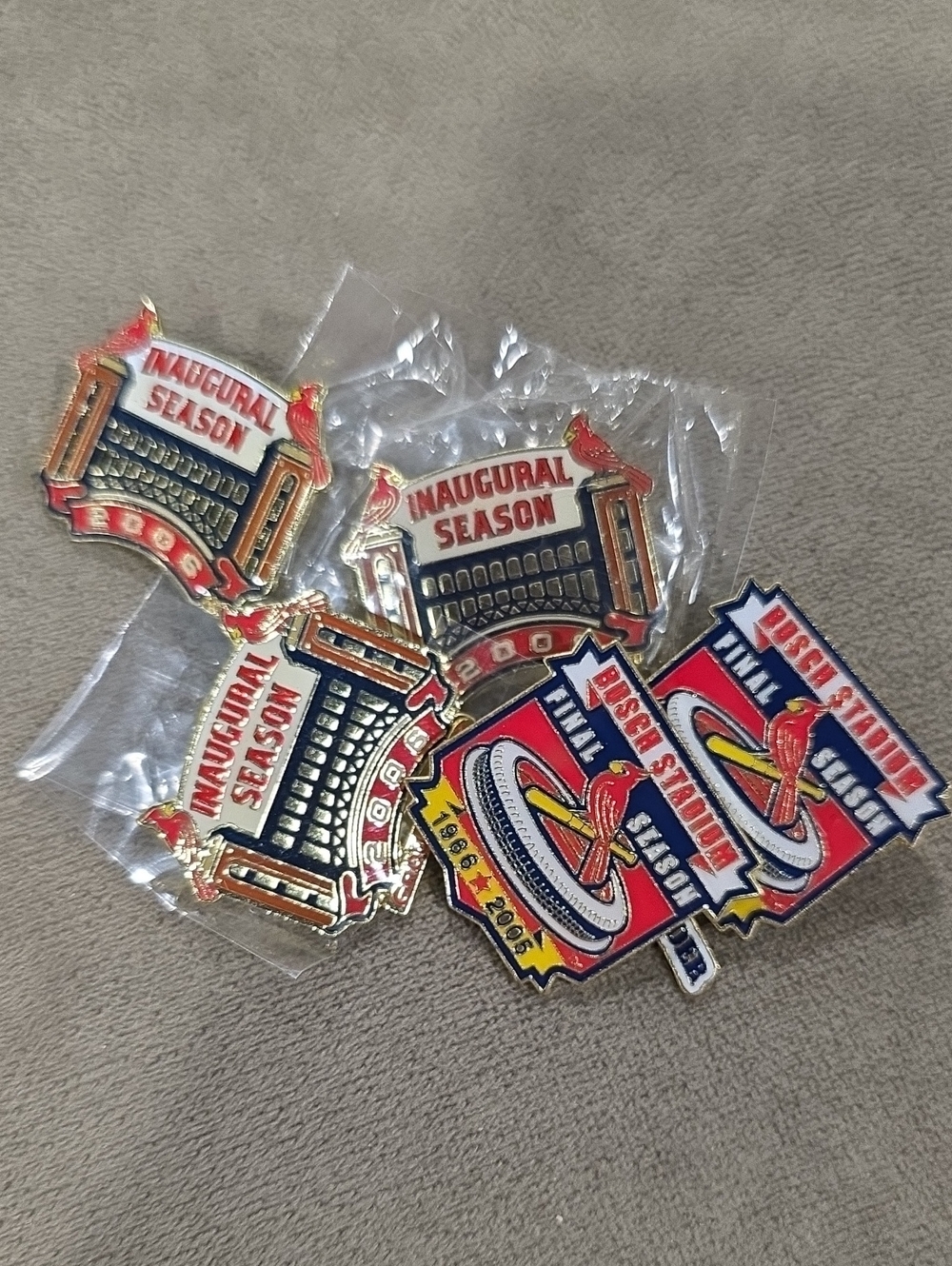 Inaugural Season Red & Gold Baseball Stadium Pin Set - Unbranded